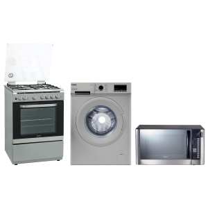 مجموعة التوفير( فيستل - فرن غاز 60x60 + غسالة أمامية, 7 كيلو + جالنز - مايكرويف 38 لتر )